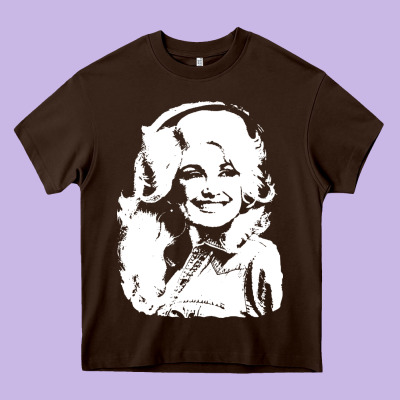 Dolly Parton Distressed Photo Heavy Core Tee Designed By Artchic