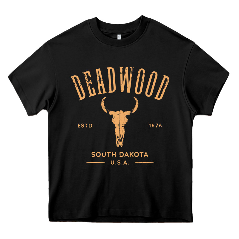 Deadwood South Dakota Usa Vintage Distressed Style Design Long Sleeve Heavy Core Tee by StudioElite | Teevron
