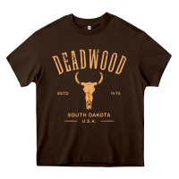 Chocolate Brown deadwood south dakota usa vintage distressed style design long sleeve Heavy Core Tee - StudioElite