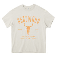 Cream deadwood south dakota usa vintage distressed style design long sleeve Heavy Core Tee - StudioElite