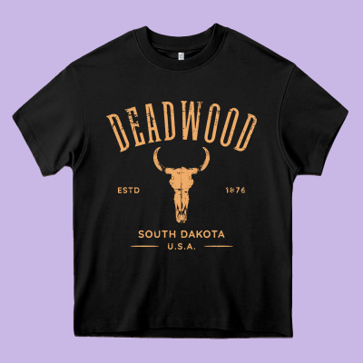 Deadwood South Dakota Usa Vintage Distressed Style Design Long Sleeve Heavy Core Tee Designed By Studioelite