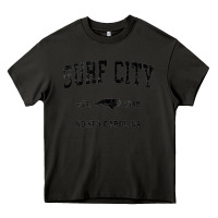 Asphalt Surf City North Carolina Nc Vintage Sports Design Black Prin Heavy Core Tee - StudioElite