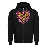 Black Leopard Pink Glitter Heart Zipper Hoodie - Jasminsmagicworld