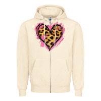 Sandshell Leopard Pink Glitter Heart Zipper Hoodie - Jasminsmagicworld