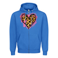 True Royal Leopard Pink Glitter Heart Zipper Hoodie - Jasminsmagicworld