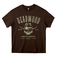 Chocolate Brown deadwood south dakota usa distressed skull design souvenir premium t s Heavy Core Tee - StudioElite
