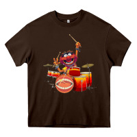 Chocolate Brown The muppets animal drummer Heavy Core Tee - StudioElite