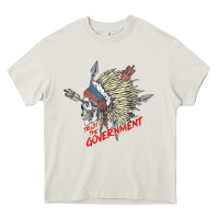 Cream trust the government skull native american chief native t shirt Heavy Core Tee - StudioElite