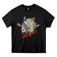 Black trust the government skull native american chief native t shirt Heavy Core Tee - StudioElite