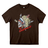 Chocolate Brown trust the government skull native american chief native t shirt Heavy Core Tee - StudioElite