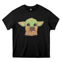 Black Baby yoda Heavy Core Tee - StudioElite
