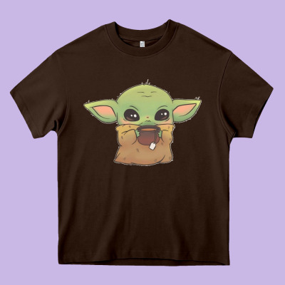 Baby Yoda Heavy Core Tee Designed By Studioelite