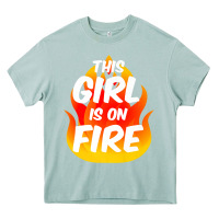 Arona This Girl Is On Fire Fierce Lady Woman Power Go Girls Fiery Heavy Core Tee - StudioElite