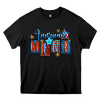 Black American mini 4th of july Heavy Core Tee - FaDigitalArtStudio