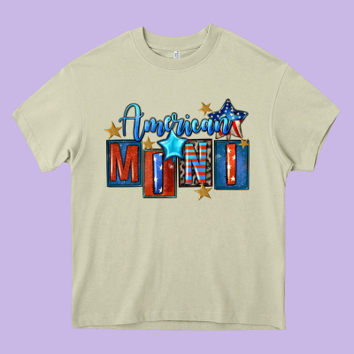 American Mini 4th Of July Heavy Core Tee Designed By Fadigitalartstudio