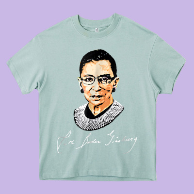 Rbg Ruth Bader Ginsburg Feminist T Shirt   Signature Art Heavy Core Tee Designed By Studioelite