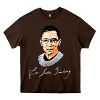Chocolate Brown rbg ruth bader ginsburg feminist t shirt   signature art Heavy Core Tee - StudioElite
