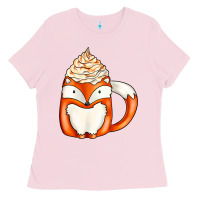 Bubblegum Pink coffee cups animal Ladies Tee - CowhideDigitalArt