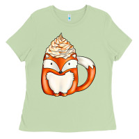 Matcha coffee cups animal Ladies Tee - CowhideDigitalArt
