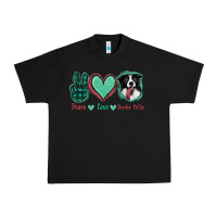 Black Peace Love Border Collie Urban Heavy Tee - Jasminsmagicworld