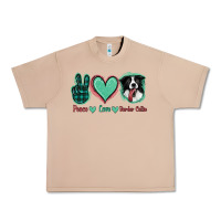 Burro Peace Love Border Collie Urban Heavy Tee - Jasminsmagicworld