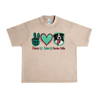 French Oak Peace Love Border Collie Urban Heavy Tee - Jasminsmagicworld