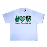 Grape Ice Peace Love Border Collie Urban Heavy Tee - Jasminsmagicworld