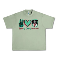 Oil Green Peace Love Border Collie Urban Heavy Tee - Jasminsmagicworld