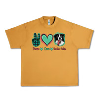 Peanut Butter Peace Love Border Collie Urban Heavy Tee - Jasminsmagicworld
