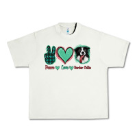 Pistachio Peace Love Border Collie Urban Heavy Tee - Jasminsmagicworld