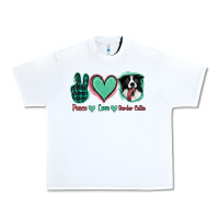 Peace Love Border Collie Urban Heavy Tee | Teevron