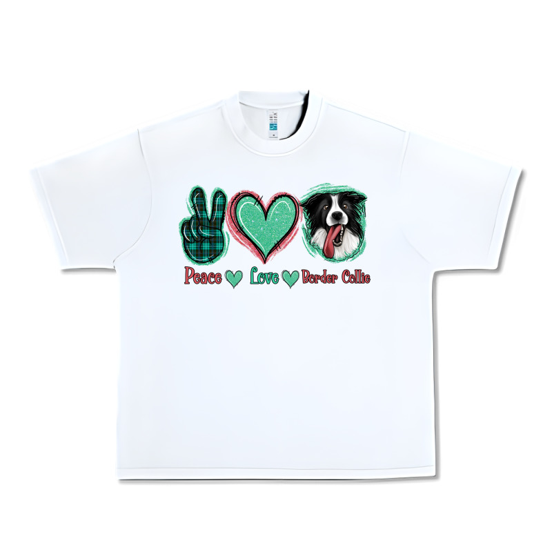 Peace Love Border Collie Urban Heavy Tee by Jasminsmagicworld | Teevron