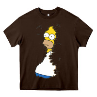 Chocolate Brown Homer In Hedges Classic Heavy Core Tee - StudioElite