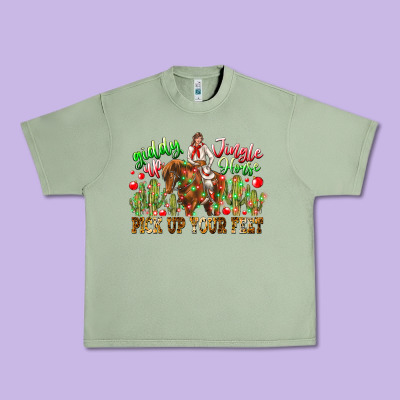 Giddy Up Jingle Horse Pick Up Your Feet Urban Heavy Tee Designed By Cowhidedigitalart