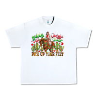 White Giddy Up Jingle Horse Pick Up Your Feet Urban Heavy Tee - CowhideDigitalArt