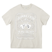 Cream johnny cash man in black Heavy Core Tee - StudioElite