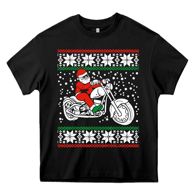 Santa Ridin Motocycle Heavy Core Tee by StudioElite | Teevron