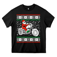 Black santa ridin motocycle Heavy Core Tee - StudioElite