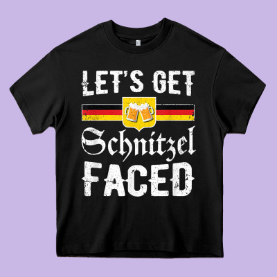 Lets Get Schnitzel Faced Men Women Vintage Oktoberfest T Shirt Heavy Core Tee Designed By Studioelite
