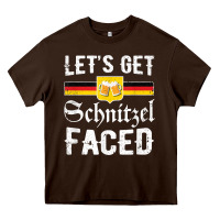 Chocolate Brown lets get schnitzel faced men women vintage oktoberfest t shirt Heavy Core Tee - StudioElite