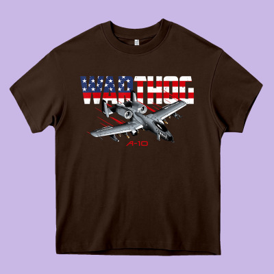 Military Airplane A-10 Warthog American Flag Heavy Core Tee Designed By Studioelite