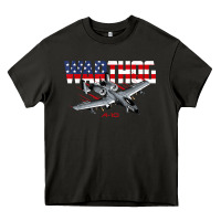 Asphalt Military Airplane A-10 Warthog American Flag Heavy Core Tee - StudioElite