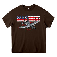 Military Airplane A-10 Warthog American Flag Heavy Core Tee | Teevron