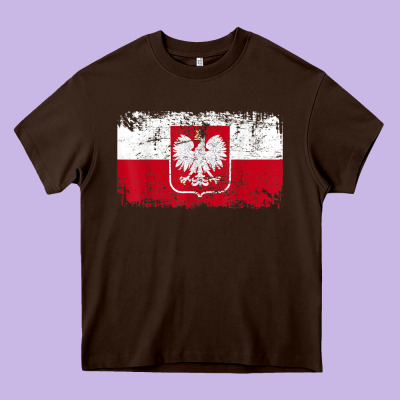 Poland Polska Flag Vintage  Men Women Kids  Poland T Shirt Heavy Core Tee Designed By Studioelite