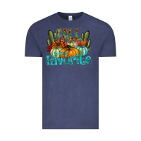 Vintage Denim fall pumpkin art Vintage Tee - CowhideDigitalArt