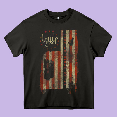 Lamb Of God, Pure American Metal Flag Heavy Core Tee Designed By Studioelite
