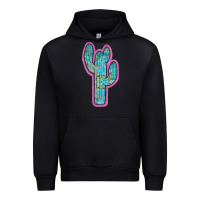 Black Western Turquoise Cactus Urban Hoodie - RanaPortraitStore