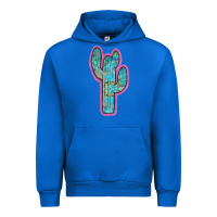 Cobalt Western Turquoise Cactus Urban Hoodie - RanaPortraitStore