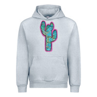 Heather Grey Western Turquoise Cactus Urban Hoodie - RanaPortraitStore