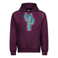 Mauve Wine Western Turquoise Cactus Urban Hoodie - RanaPortraitStore